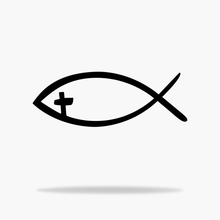 Load image into Gallery viewer, Fish Cross Sign (4887141384266)