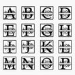 Split Letter Square Monogram