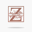 Split Letter Square Monogram