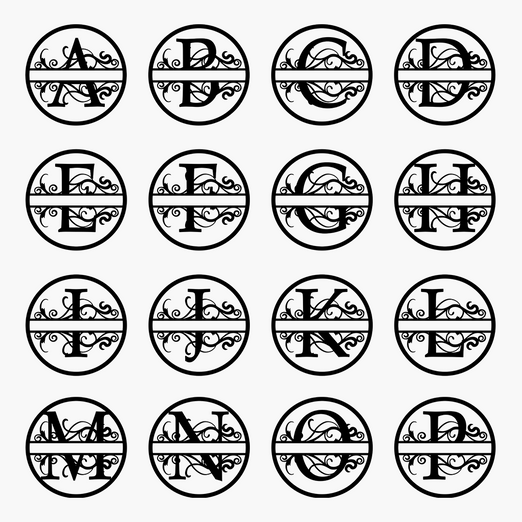 Split Circle Letter Monogram